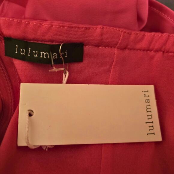 LULUMARI Peplum Strapless Top in Barbie Pink – NWT Size Large - Picture 4 of 5